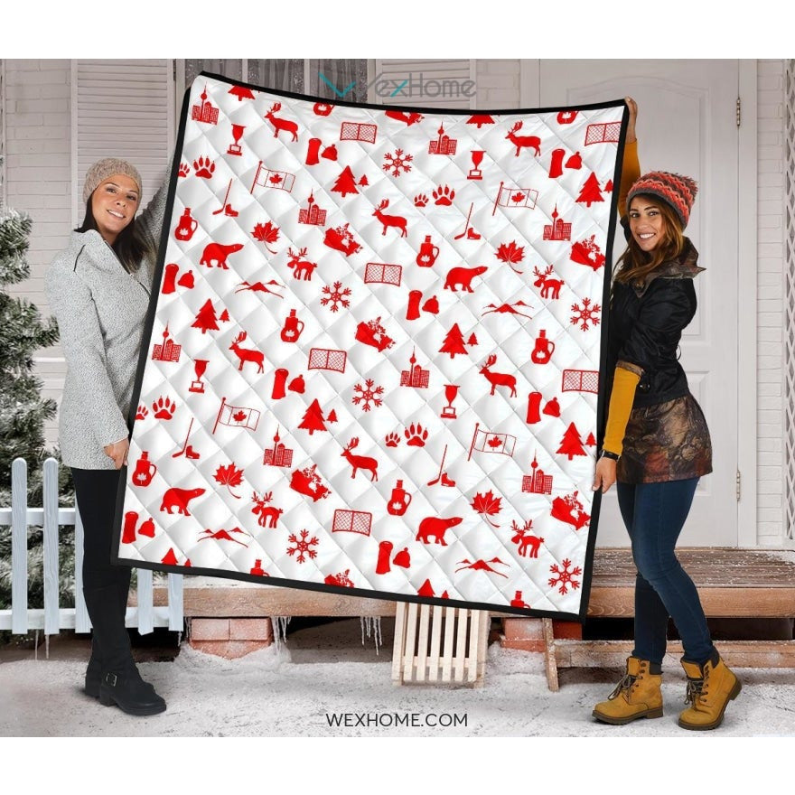 Canada Pattern Print Design 04 Premium Quilt