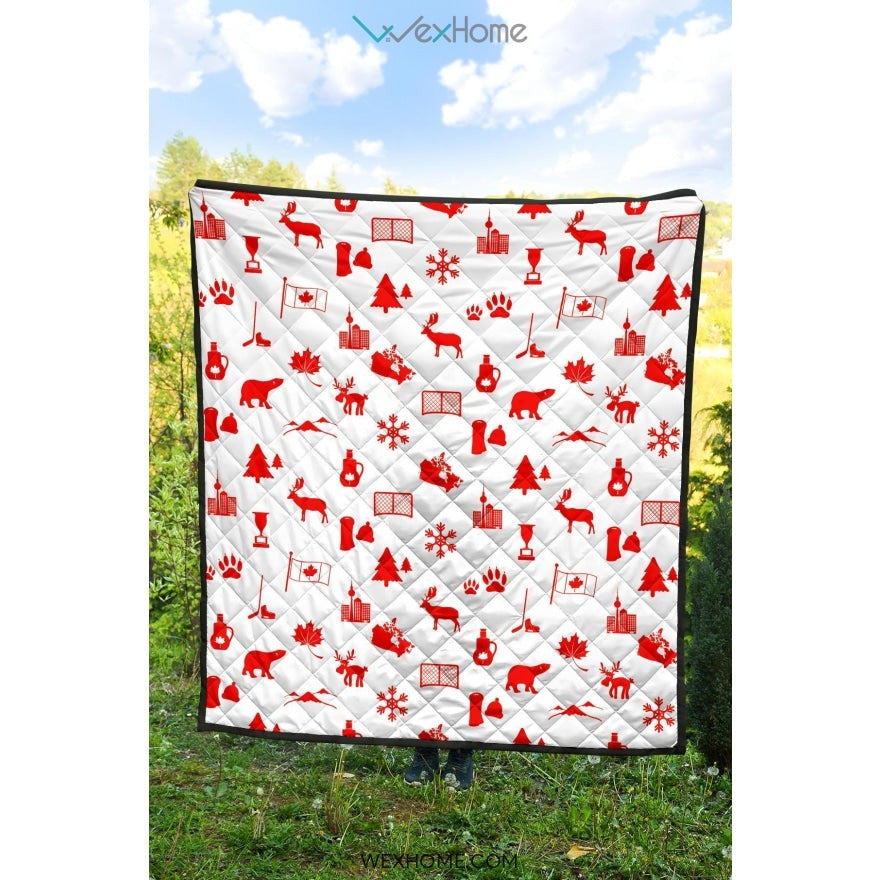 Canada Pattern Print Design 04 Premium Quilt