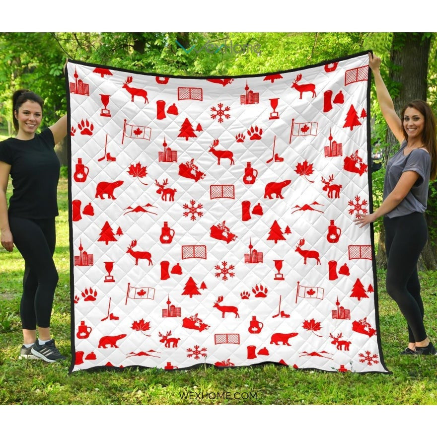 Canada Pattern Print Design 04 Premium Quilt