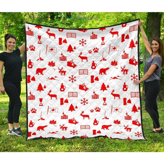 Canada Pattern Print Design 04 Premium Quilt