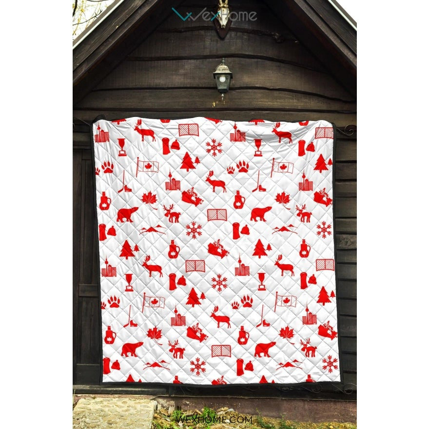 Canada Pattern Print Design 04 Premium Quilt