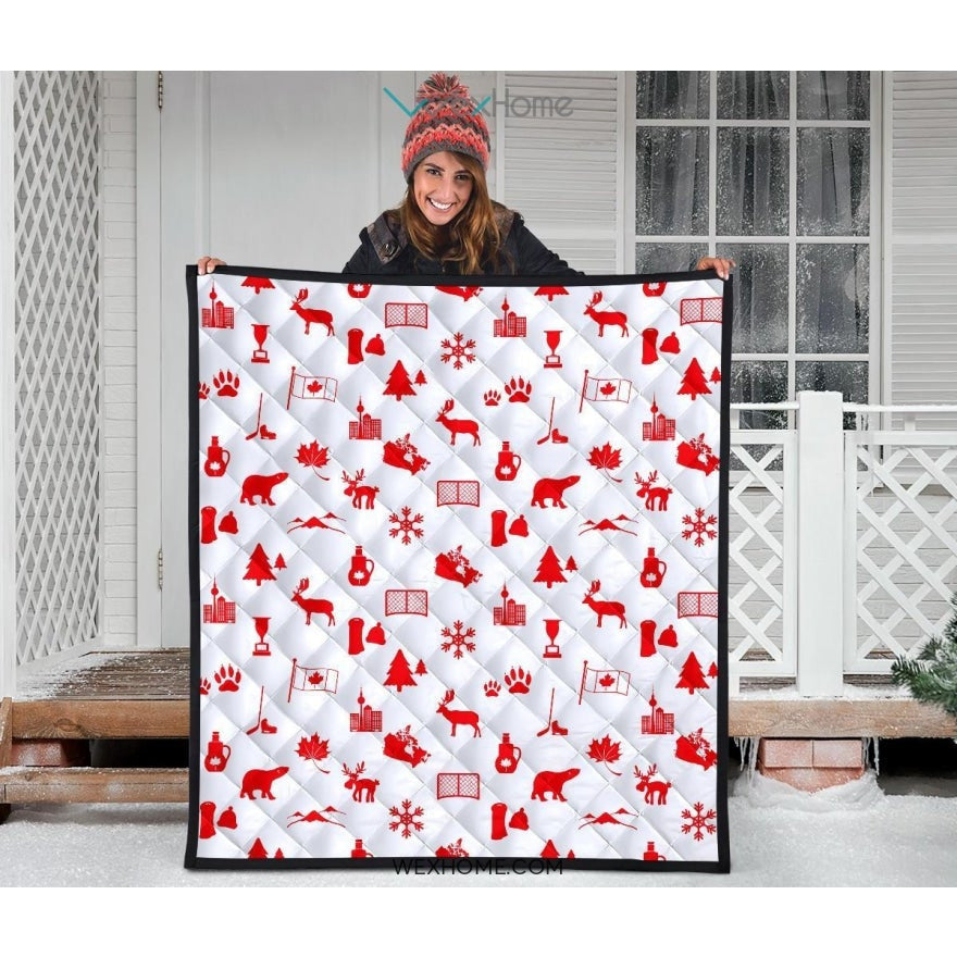 Canada Pattern Print Design 04 Premium Quilt