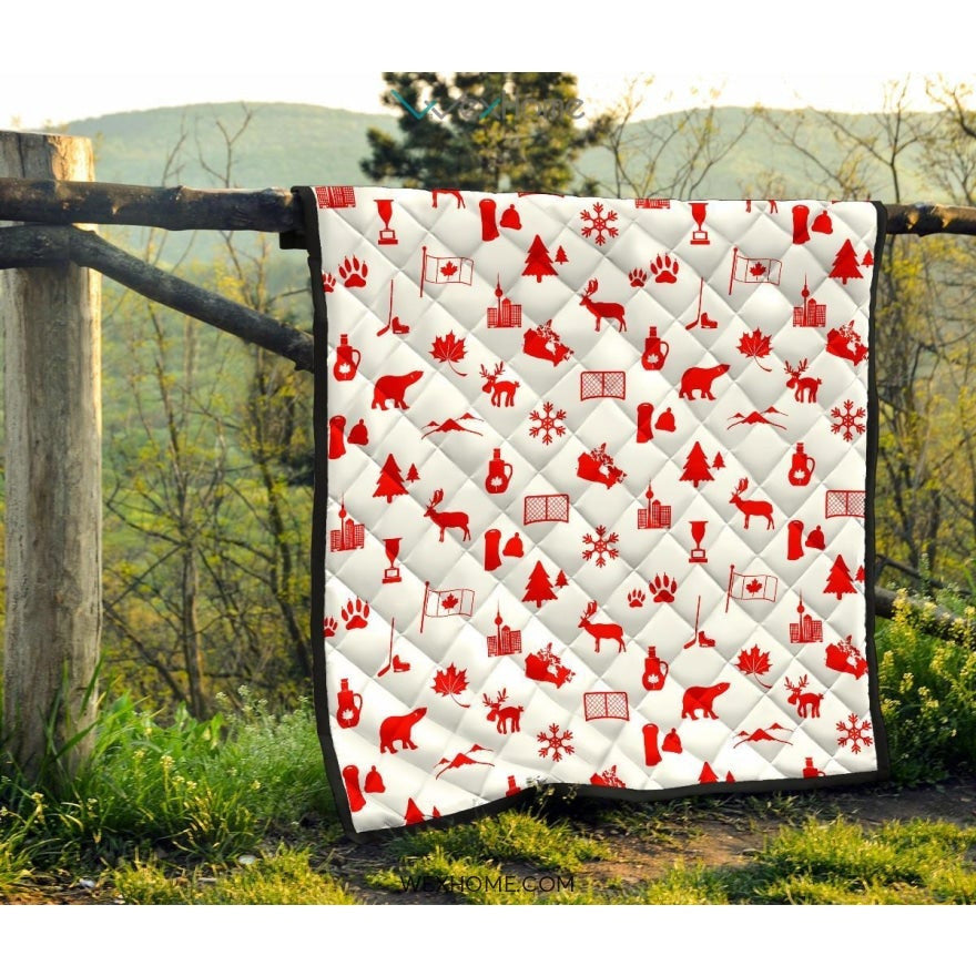 Canada Pattern Print Design 04 Premium Quilt