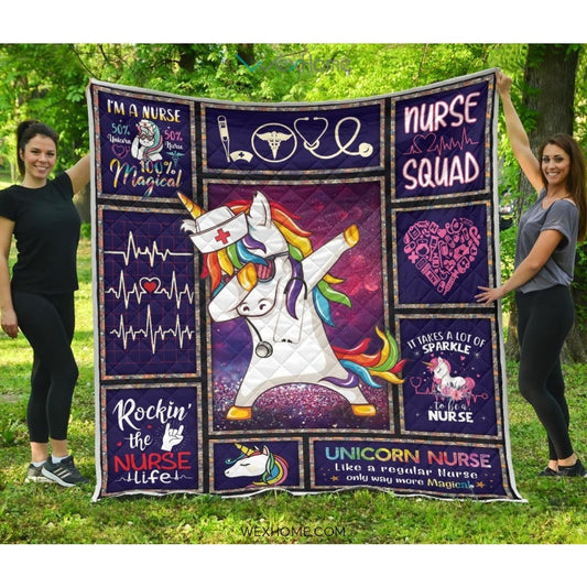 Unicorn Nurse Premium Quilt