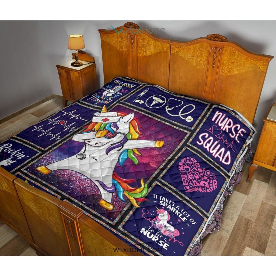 Unicorn Nurse Premium Quilt