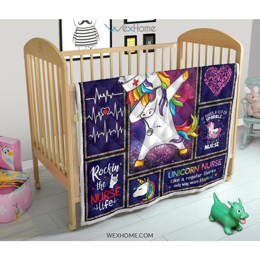 Unicorn Nurse Premium Quilt