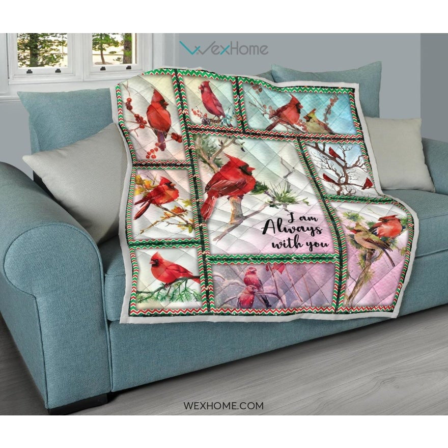WEXHOME I Am Always With You Cardinal Premium Quilt