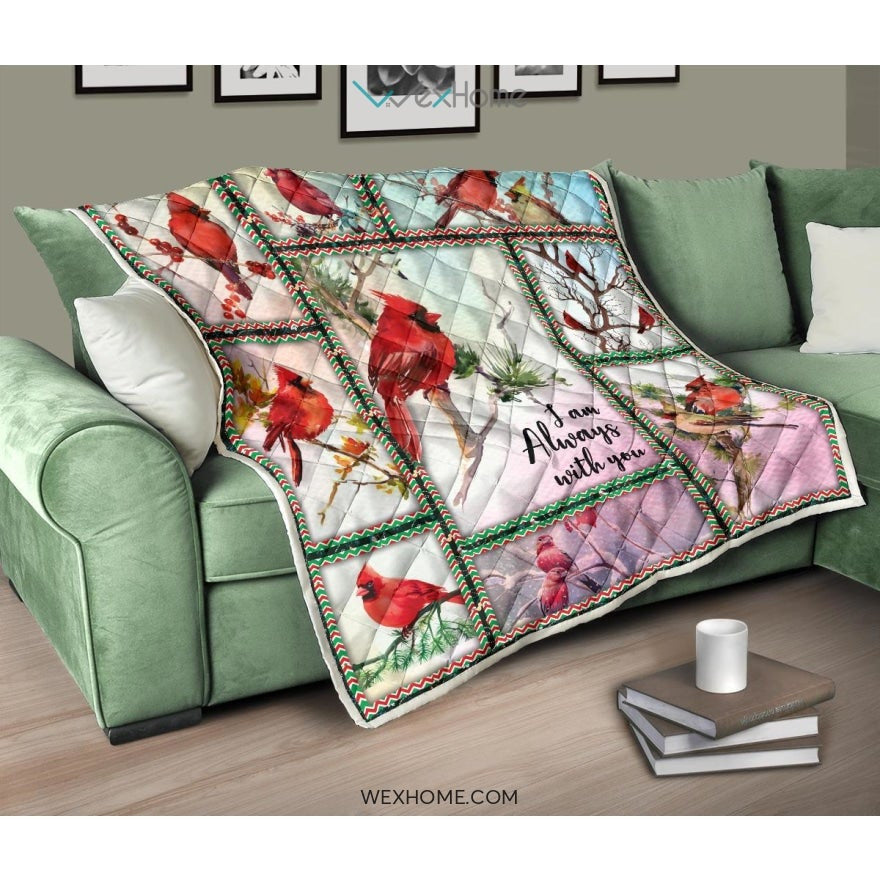 WEXHOME I Am Always With You Cardinal Premium Quilt