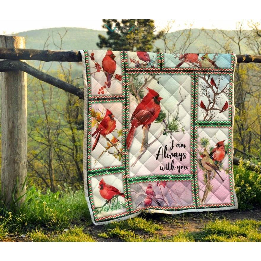 WEXHOME I Am Always With You Cardinal Premium Quilt