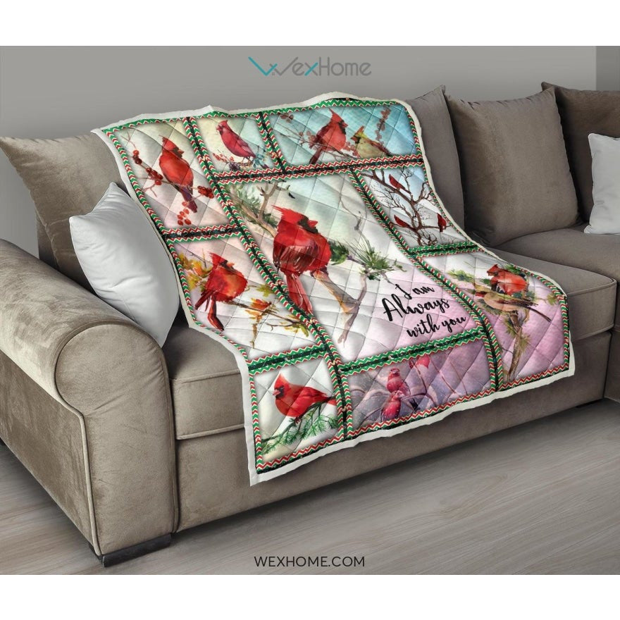 WEXHOME I Am Always With You Cardinal Premium Quilt