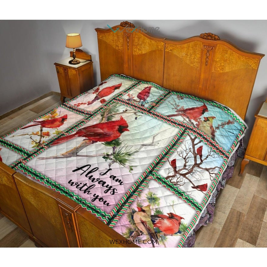 WEXHOME I Am Always With You Cardinal Premium Quilt