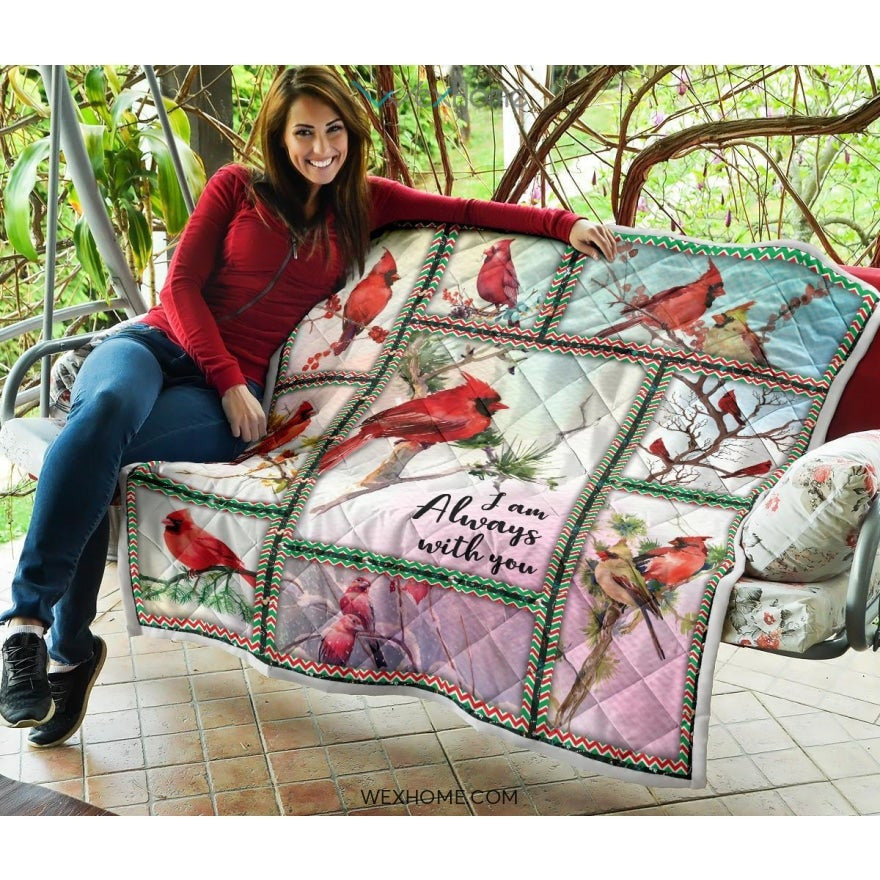 WEXHOME I Am Always With You Cardinal Premium Quilt