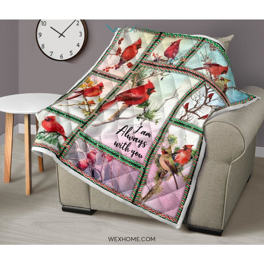 WEXHOME I Am Always With You Cardinal Premium Quilt