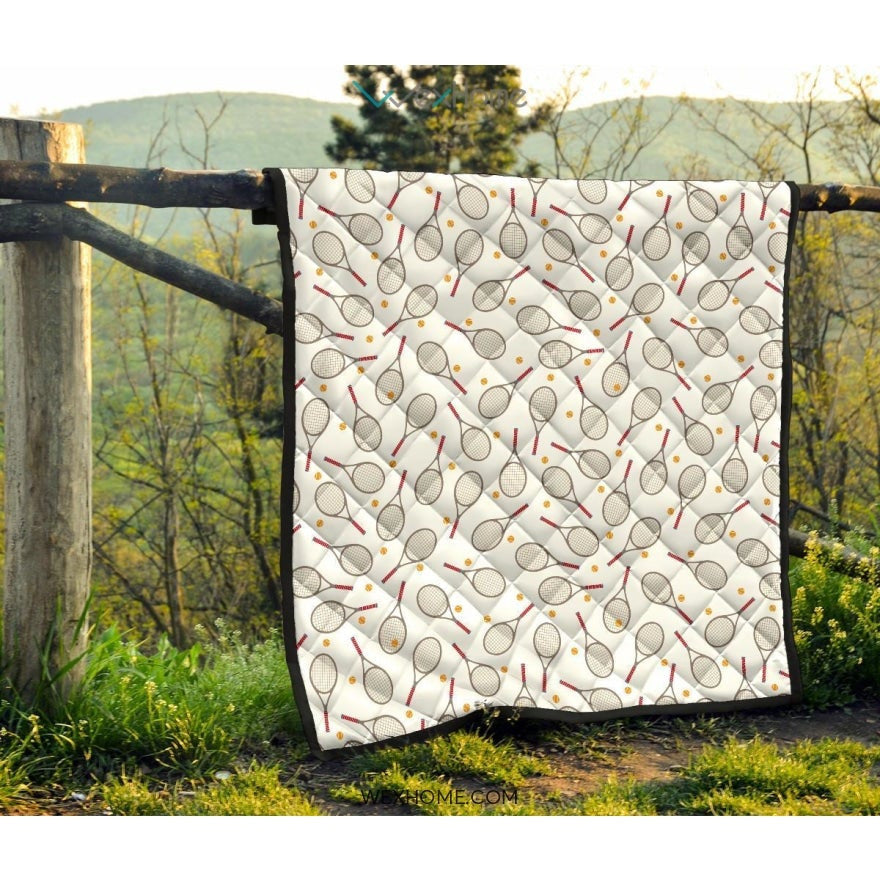 Tennis Pattern Print Design 04 Premium Quilt
