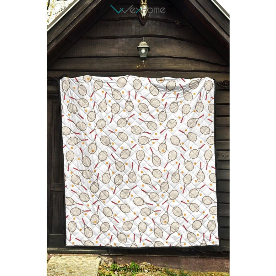 Tennis Pattern Print Design 04 Premium Quilt