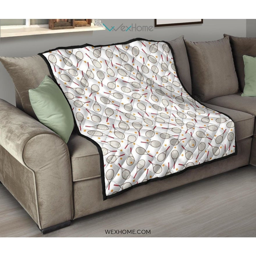 Tennis Pattern Print Design 04 Premium Quilt