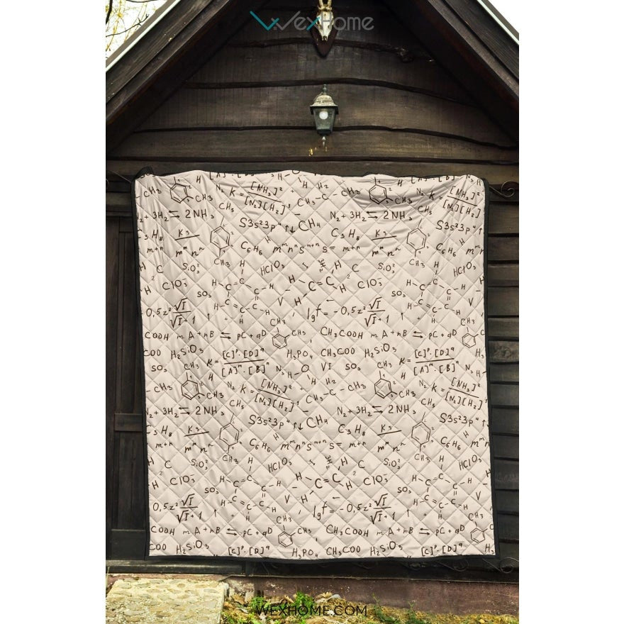 Chemistry Periodic Table Pattern Print Design 04 Premium Quilt