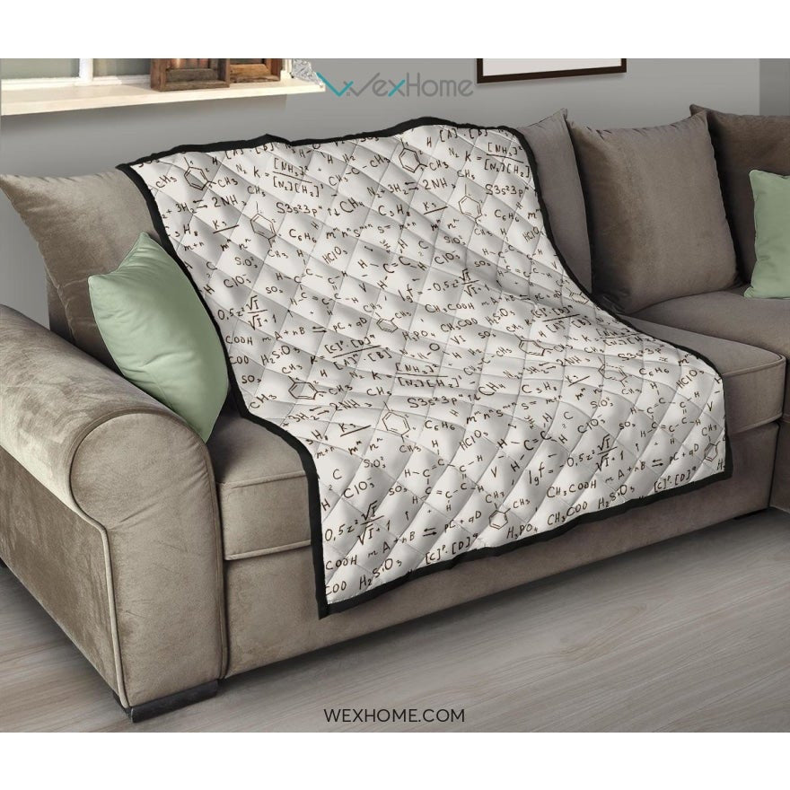 Chemistry Periodic Table Pattern Print Design 04 Premium Quilt