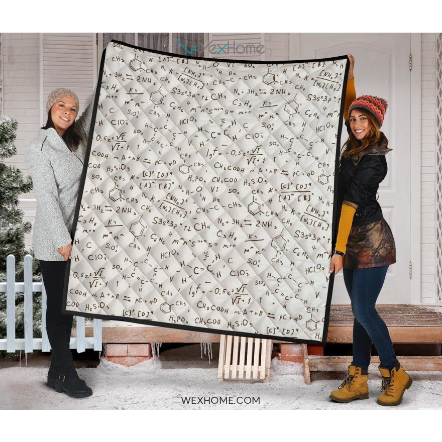 Chemistry Periodic Table Pattern Print Design 04 Premium Quilt