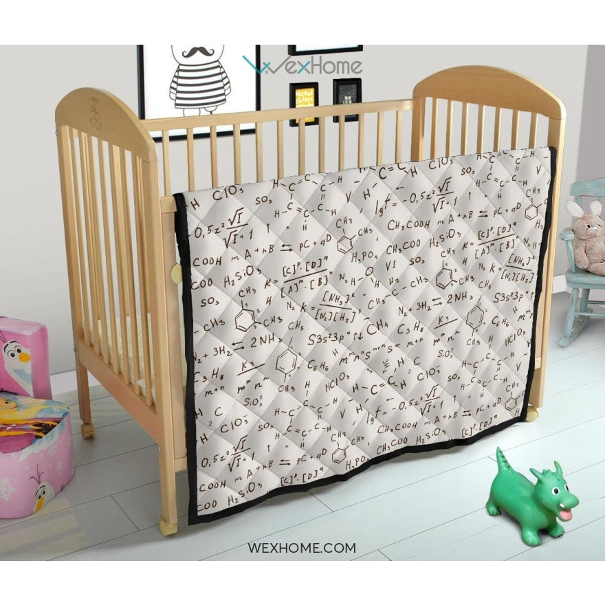 Chemistry Periodic Table Pattern Print Design 04 Premium Quilt