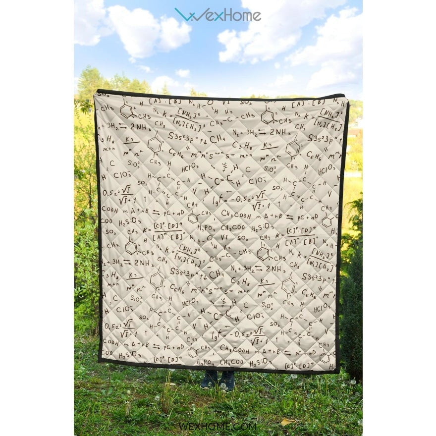 Chemistry Periodic Table Pattern Print Design 04 Premium Quilt
