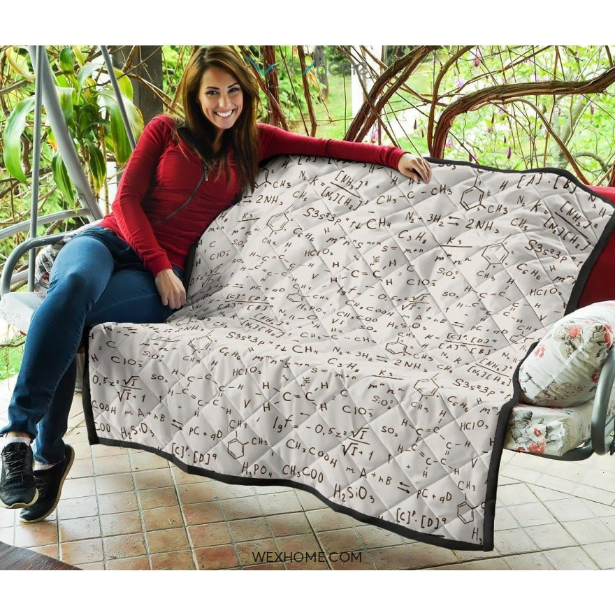 Chemistry Periodic Table Pattern Print Design 04 Premium Quilt
