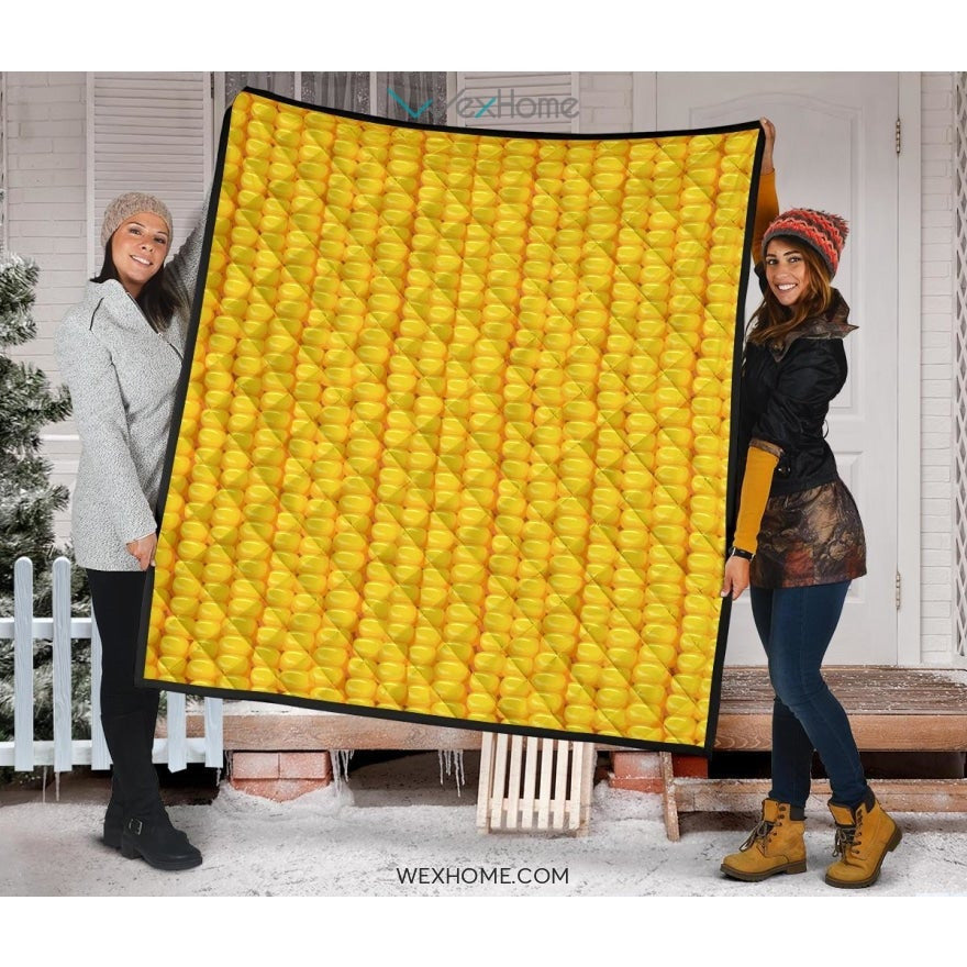 Corn Pattern Print Design 04 Premium Quilt