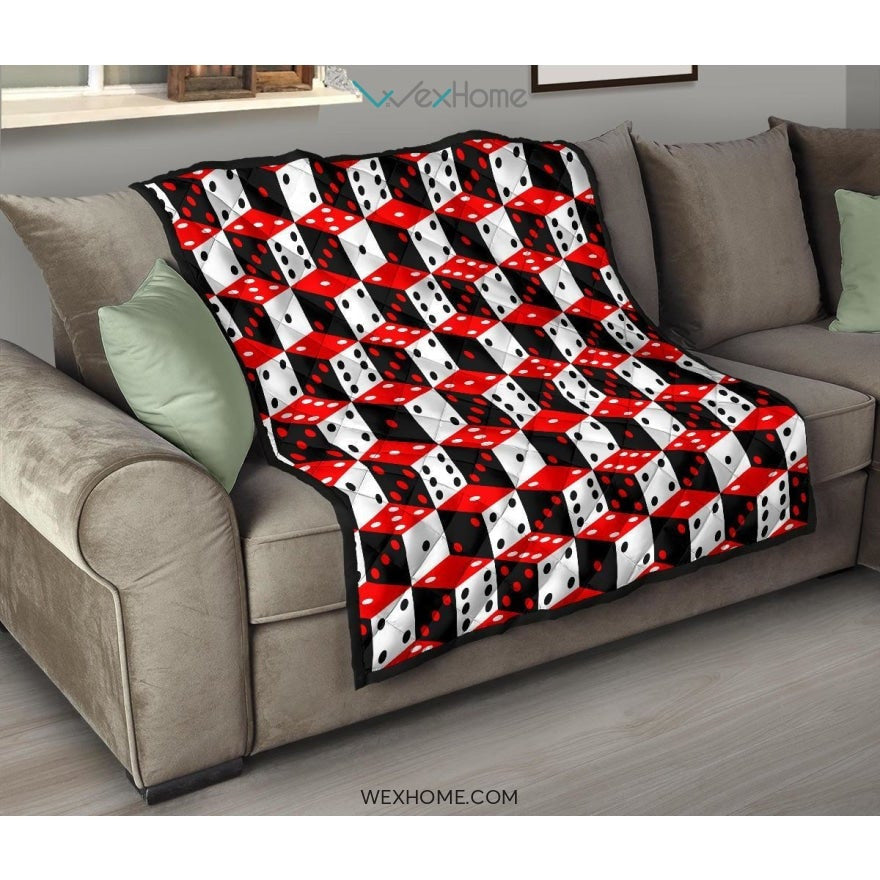 Dice Pattern Print Design 02 Premium Quilt