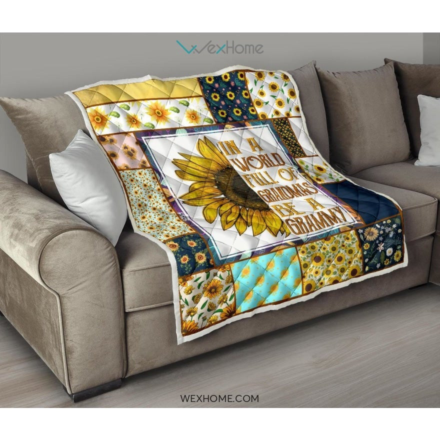 WEXHOME In A World Full Of Grandmas Be A Grammy Premium Quilt