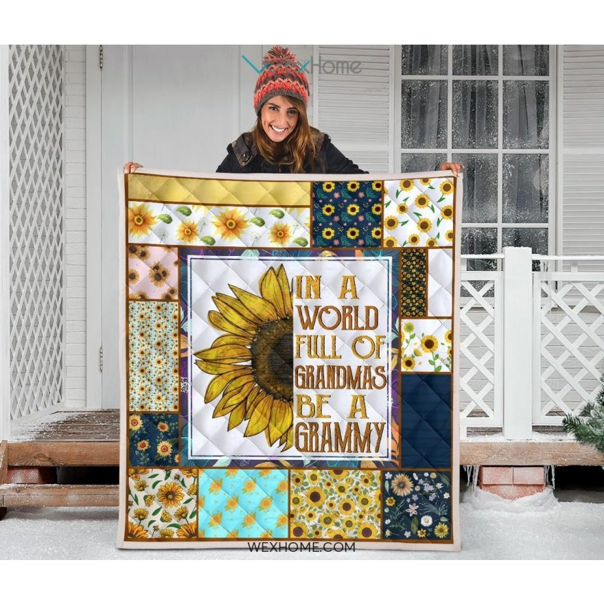 WEXHOME In A World Full Of Grandmas Be A Grammy Premium Quilt