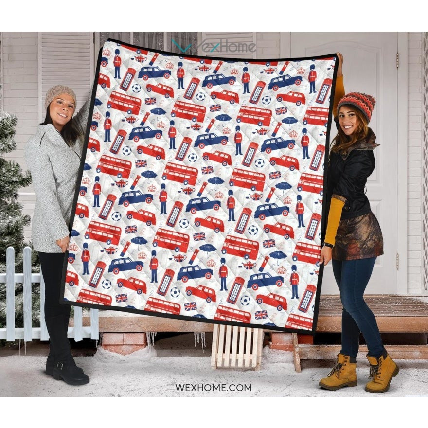 British Pattern Print Design 03 Premium Quilt
