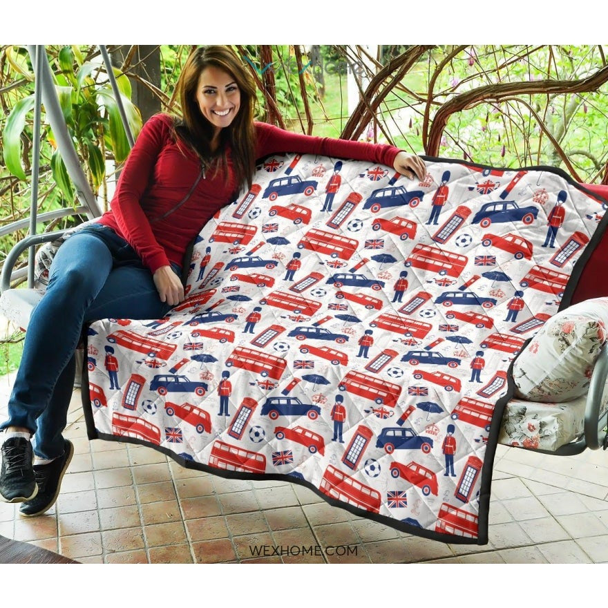 British Pattern Print Design 03 Premium Quilt