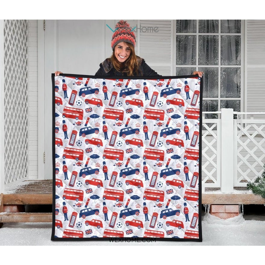 British Pattern Print Design 03 Premium Quilt