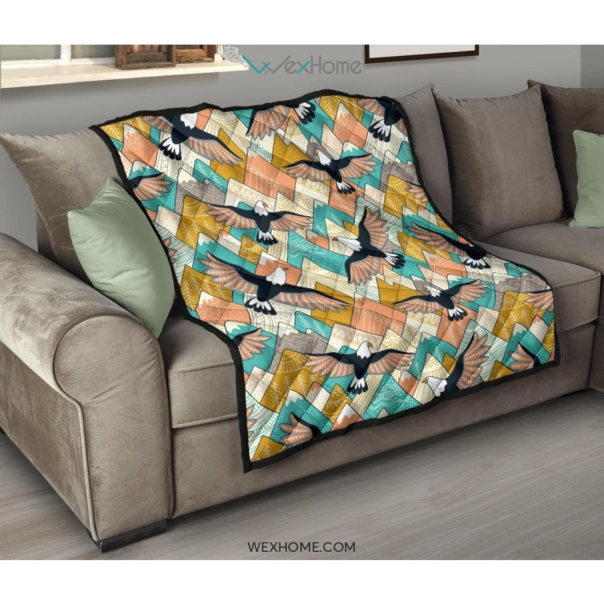 Eagle Pattern Print Design 02 Premium Quilt