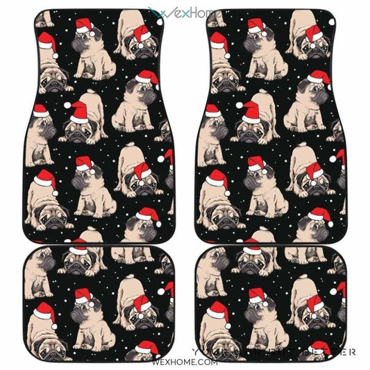 Christmas Pugs Santa_S Red Cap Pattern Front And Back Car Mats  Best Car Gift 2021