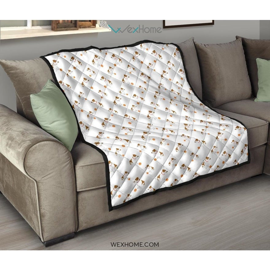 Jack Russel Pattern Print Design 05 Premium Quilt