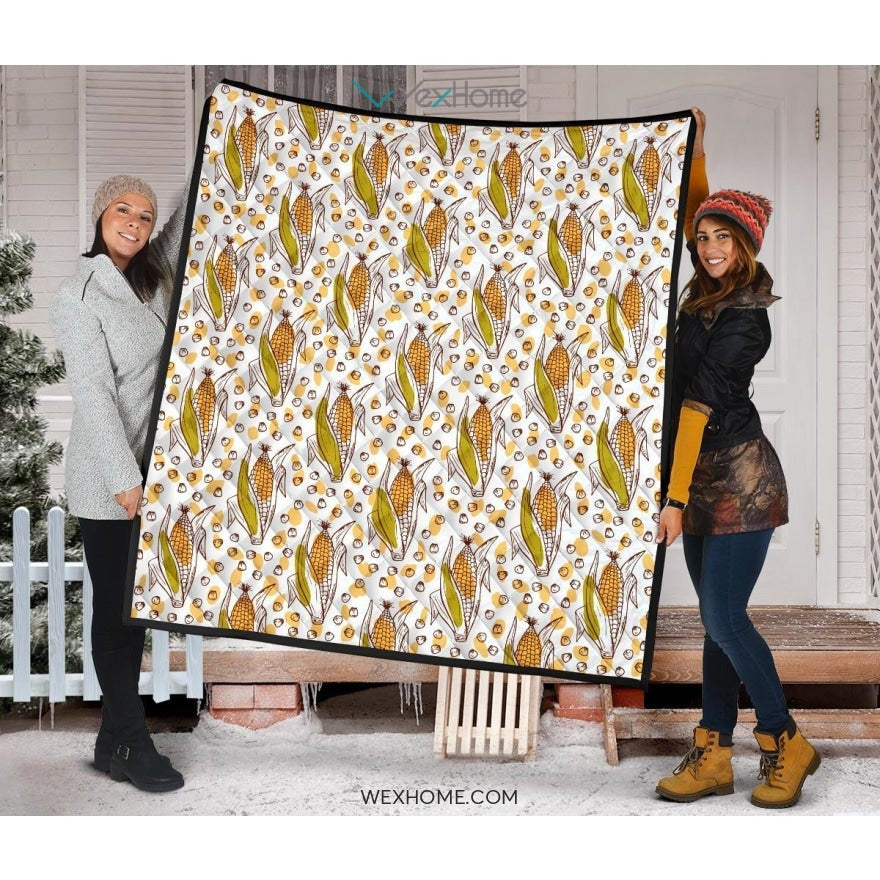 Corn Pattern Print Design 02 Premium Quilt