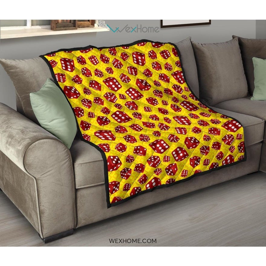 Dice Pattern Print Design 04 Premium Quilt