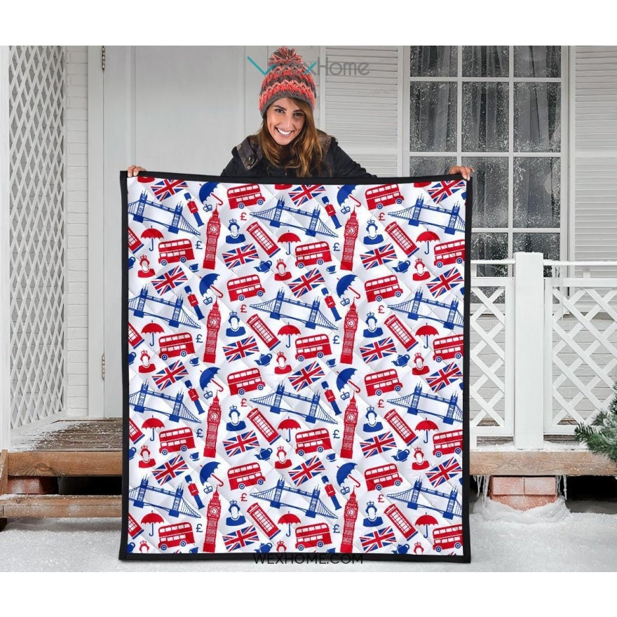 British Pattern Print Design 01 Premium Quilt