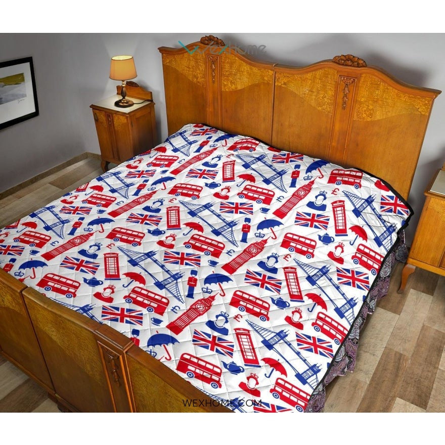 British Pattern Print Design 01 Premium Quilt