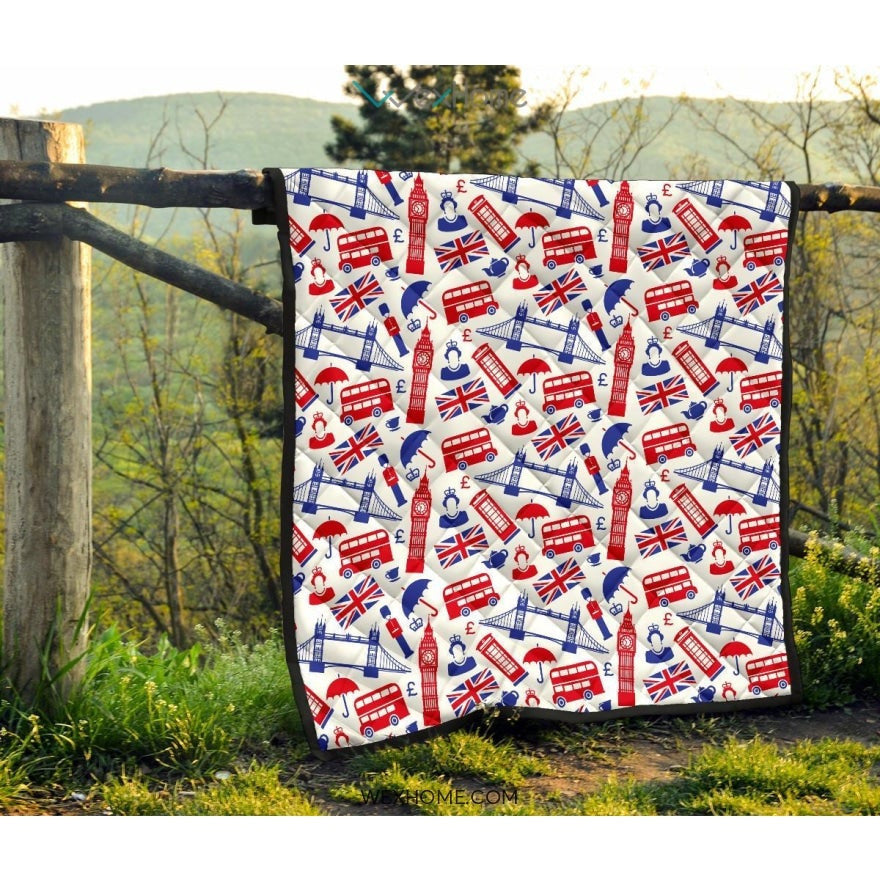 British Pattern Print Design 01 Premium Quilt