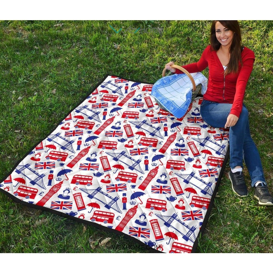 British Pattern Print Design 01 Premium Quilt