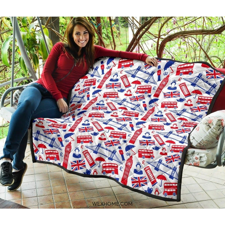 British Pattern Print Design 01 Premium Quilt