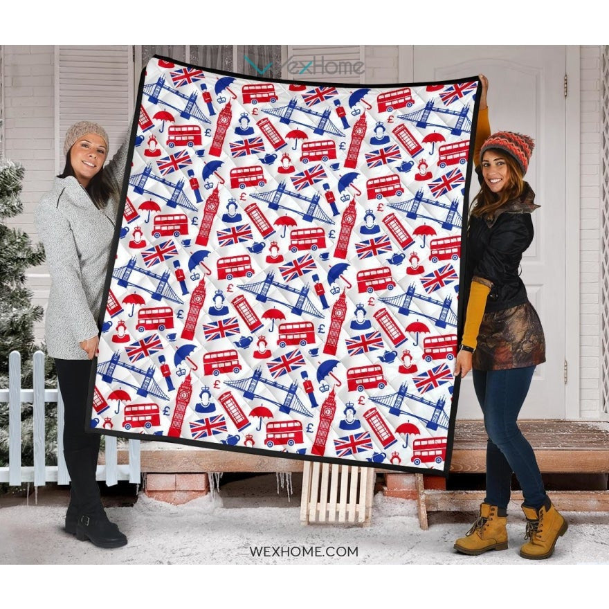 British Pattern Print Design 01 Premium Quilt