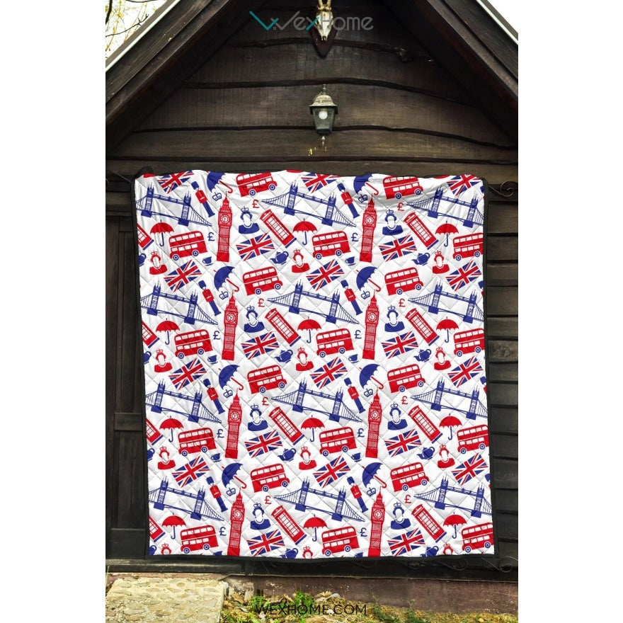 British Pattern Print Design 01 Premium Quilt