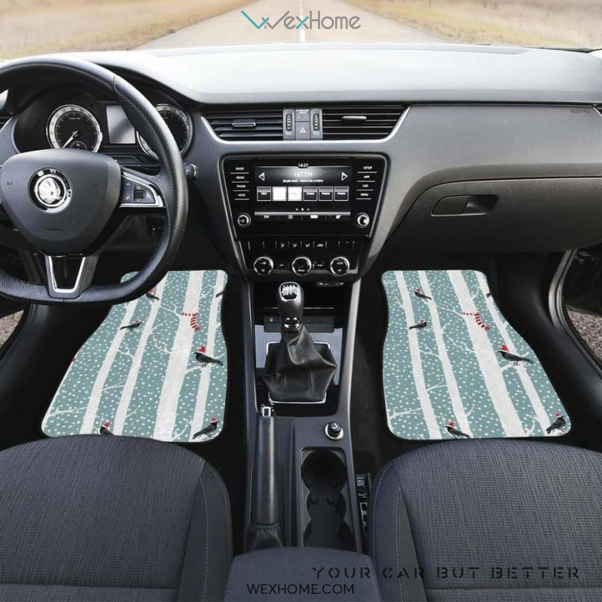 Crows Christmas Hat Scarf Front And Back Car Mats Best Car Gift 2021