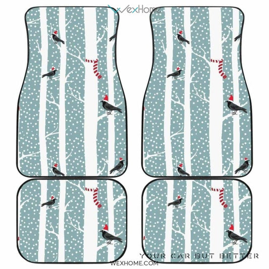 Crows Christmas Hat Scarf Front And Back Car Mats  Best Car Gift 2021