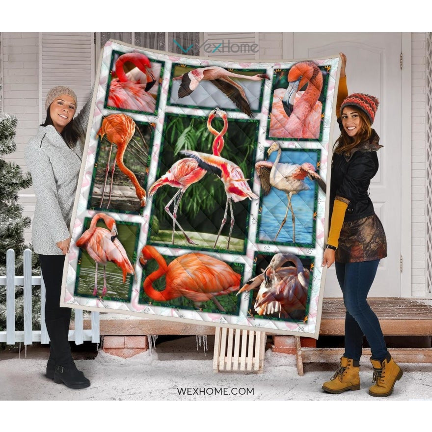 WEXHOME 3D Flamingo Premium Quilt
