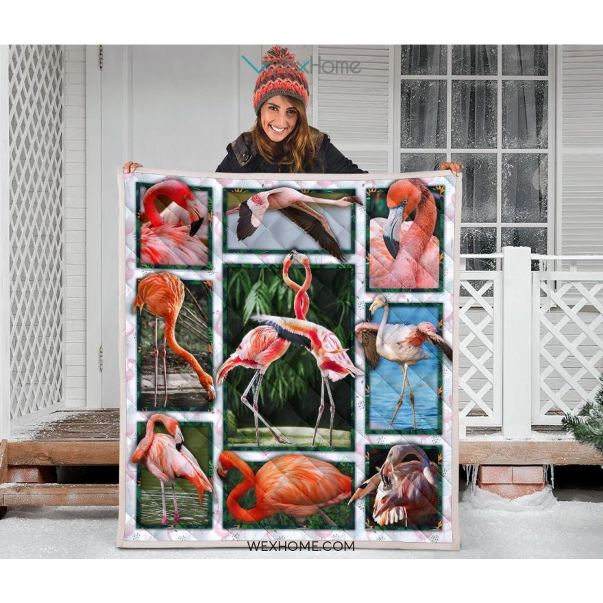WEXHOME 3D Flamingo Premium Quilt