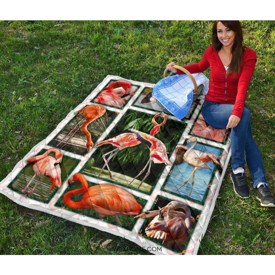 WEXHOME 3D Flamingo Premium Quilt